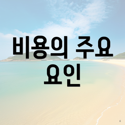 비용의 주요 요인