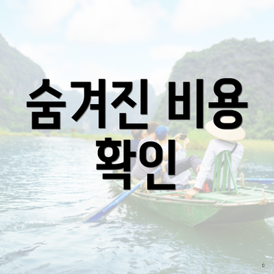 숨겨진 비용 확인