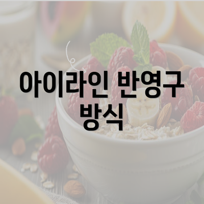 아이라인 반영구 방식