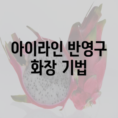 아이라인 반영구 화장 기법