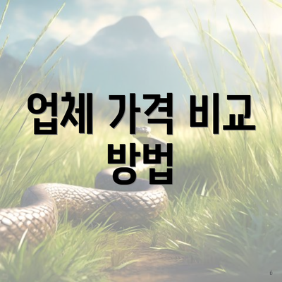 업체 가격 비교 방법