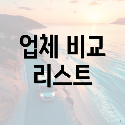 업체 비교 리스트