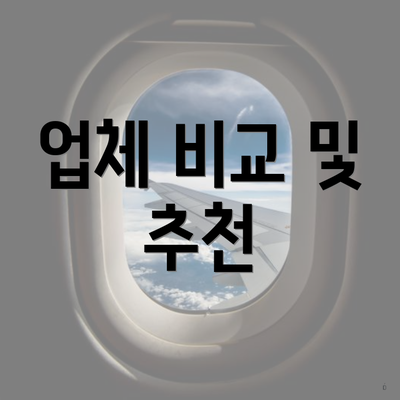 업체 비교 및 추천