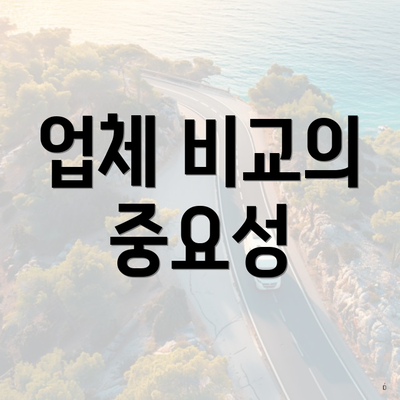 업체 비교의 중요성