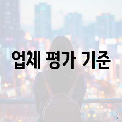 업체 평가 기준