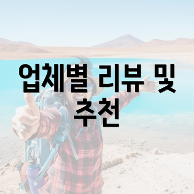 업체별 리뷰 및 추천