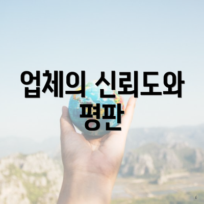 업체의 신뢰도와 평판