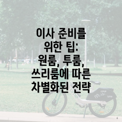 이사 준비를 위한 팁: 원룸, 투룸, 쓰리룸에 따른 차별화된 전략