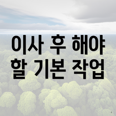 이사 후 해야 할 기본 작업