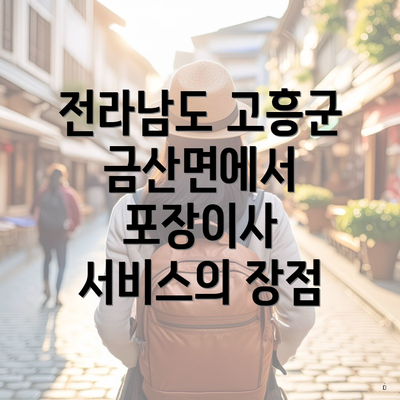 전라남도 고흥군 금산면에서 포장이사 서비스의 장점