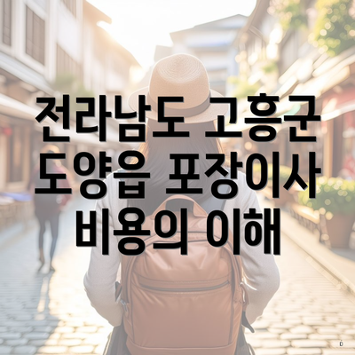 전라남도 고흥군 도양읍 포장이사 비용의 이해