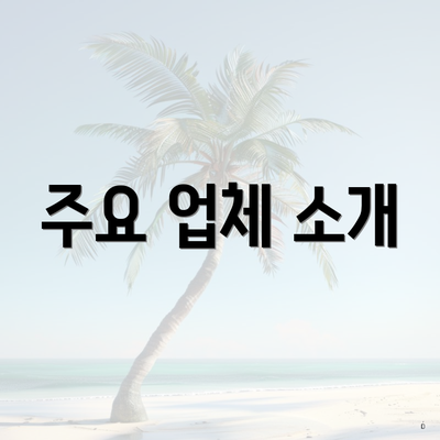 주요 업체 소개