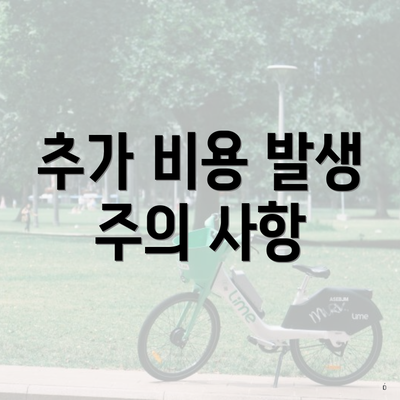 추가 비용 발생 주의 사항