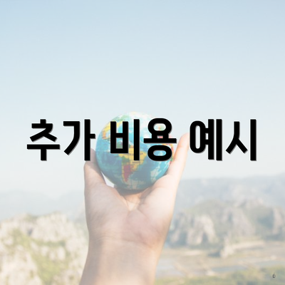 추가 비용 예시