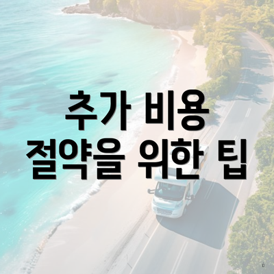 추가 비용 절약을 위한 팁