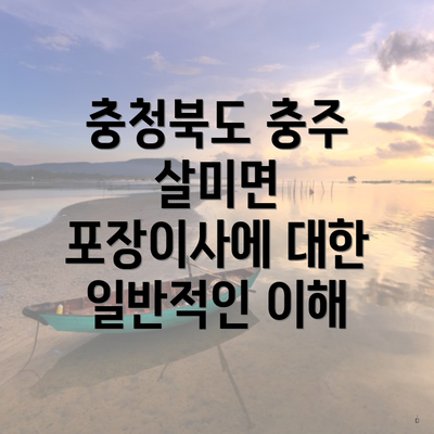 충청북도 충주 살미면 포장이사에 대한 일반적인 이해