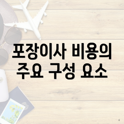 포장이사 비용의 주요 구성 요소