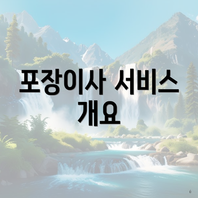 포장이사 서비스 개요