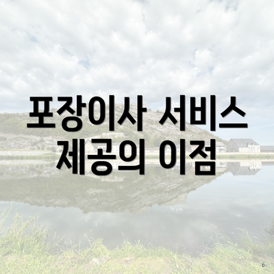 포장이사 서비스 제공의 이점