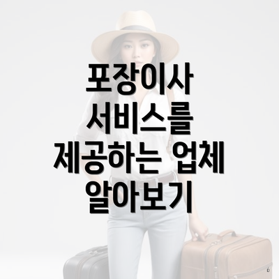 포장이사 서비스를 제공하는 업체 알아보기