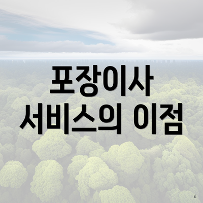 포장이사 서비스의 이점