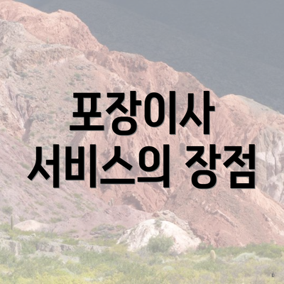 포장이사 서비스의 장점