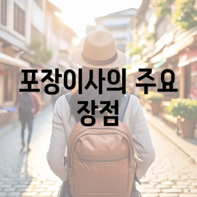 포장이사의 주요 장점