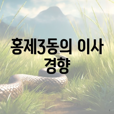 홍제3동의 이사 경향