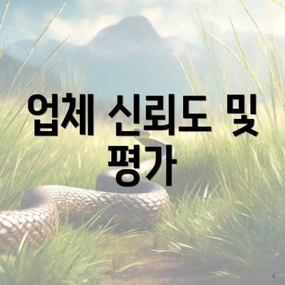 업체 신뢰도 및 평가